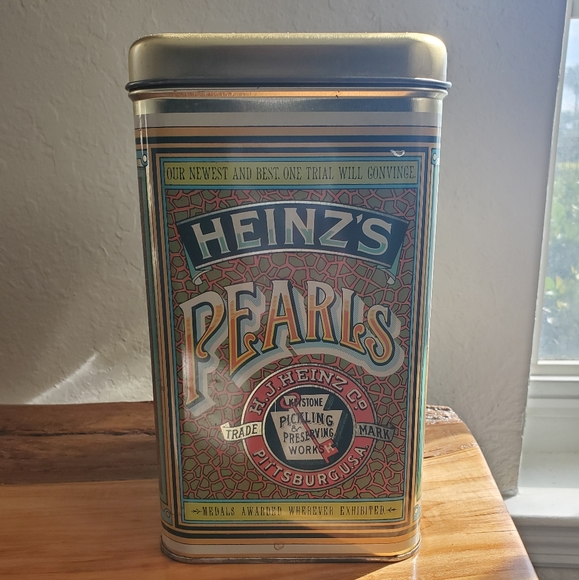 VINTAGE HEINZ'S PEARLS SQUARE TIN CHEINCO - Picture 2 of 5